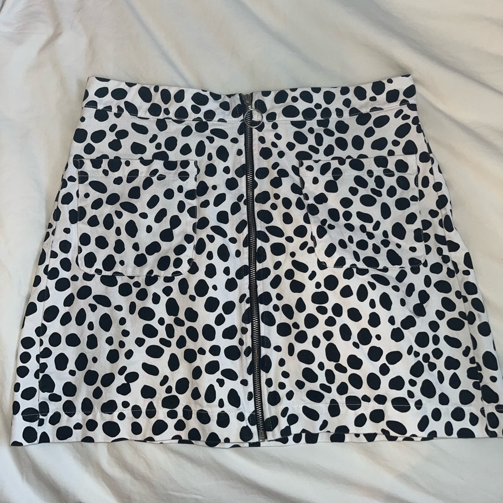 Lazy Oaf Black and White Spotted Mini Skirt